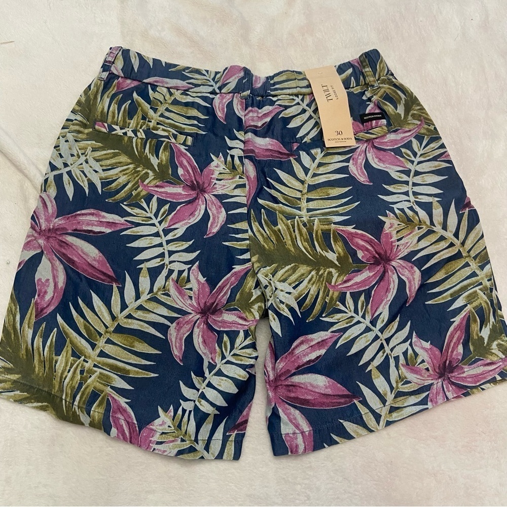 New! Scotch & Soda Twilt loose fit Hawaiian floral shorts nwt 28727 - Picture 3 of 11